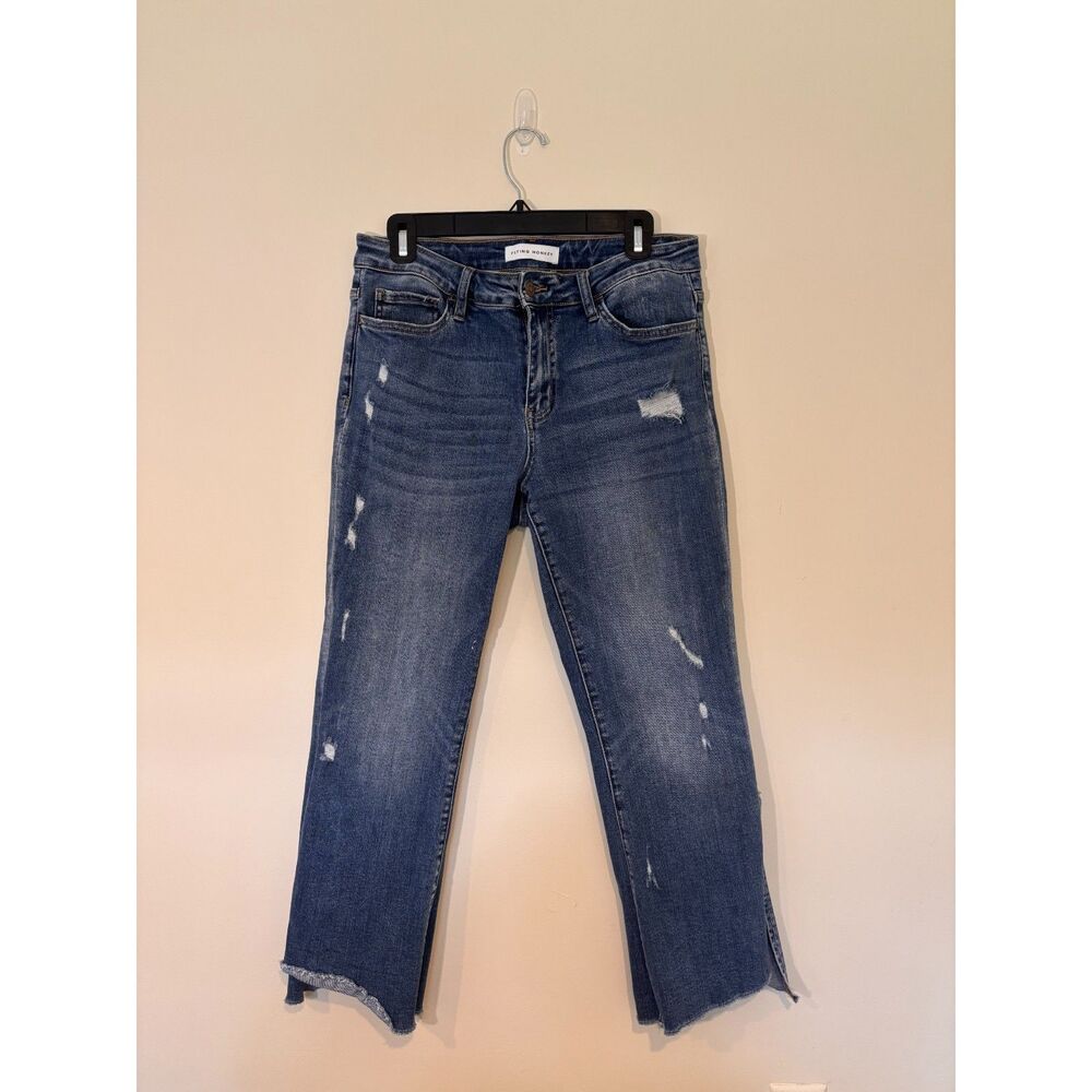 Flying Monkey Distressed Frayed Hem and Slit Side Jean